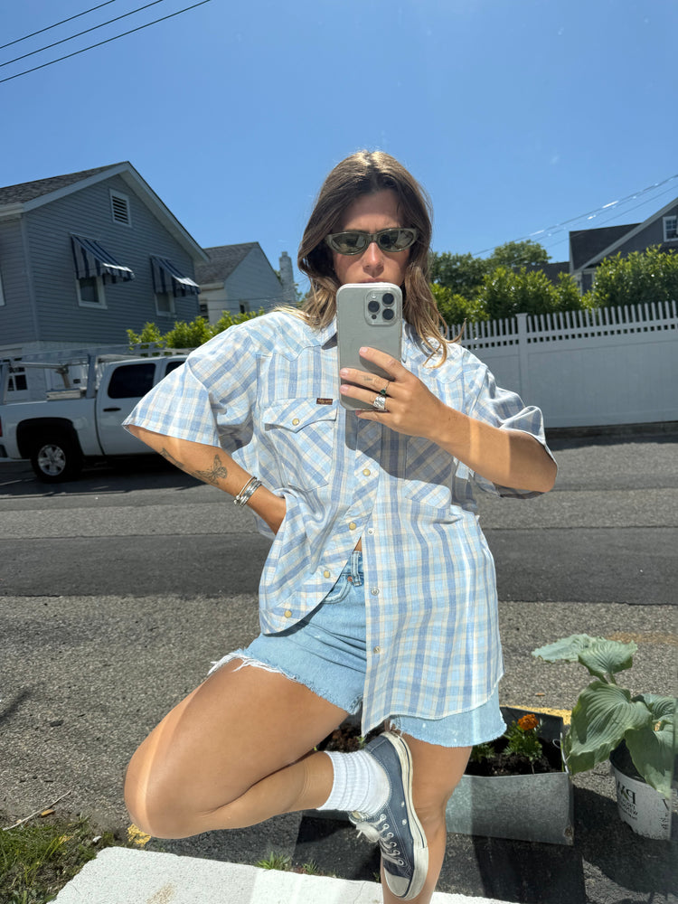 Vintage Wrangler Plaid Button Down