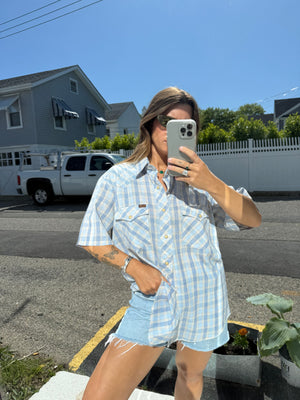 Vintage Wrangler Plaid Button Down