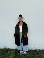 Y2K Black Denim Chore Trench