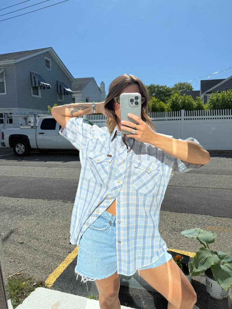 Vintage Wrangler Plaid Button Down