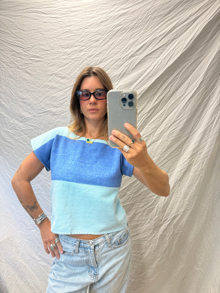 Handmade Towel Top - Aquamarine