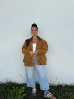 Vtg Canvas + Cord Workmen's Coat