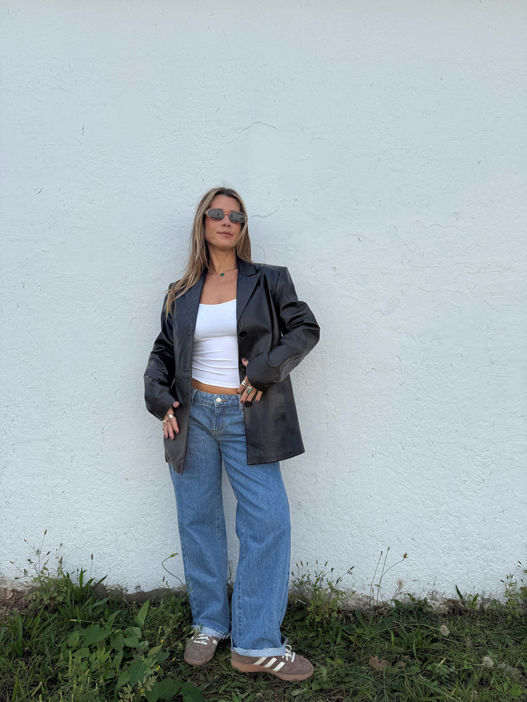 Vtg Chic Leather Blazer