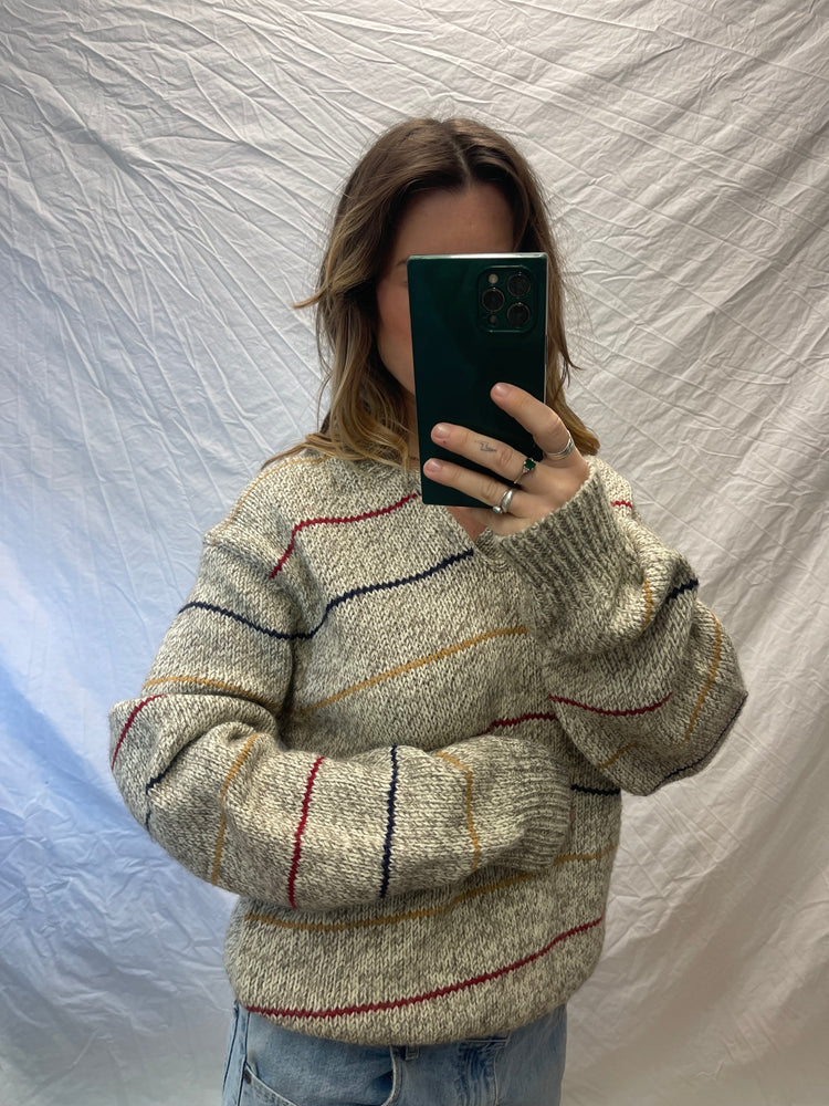 Vintage Acrylic Marled Knit Sweater