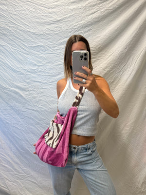 Towel Bag - Pink Zebra