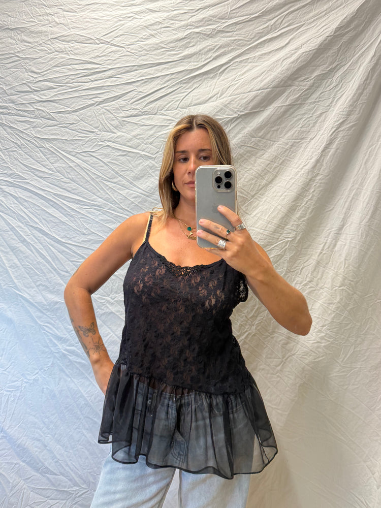 Vintage Sheer Ruffle Cami