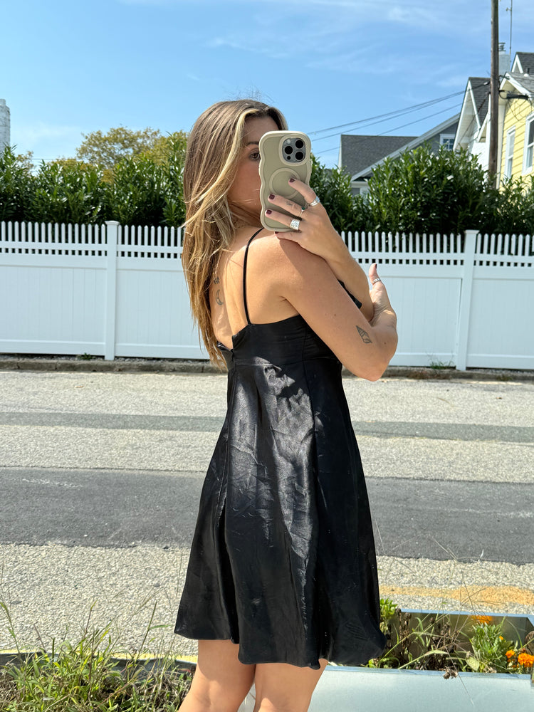 Gunne Sax Mini Satin Bubble Dress