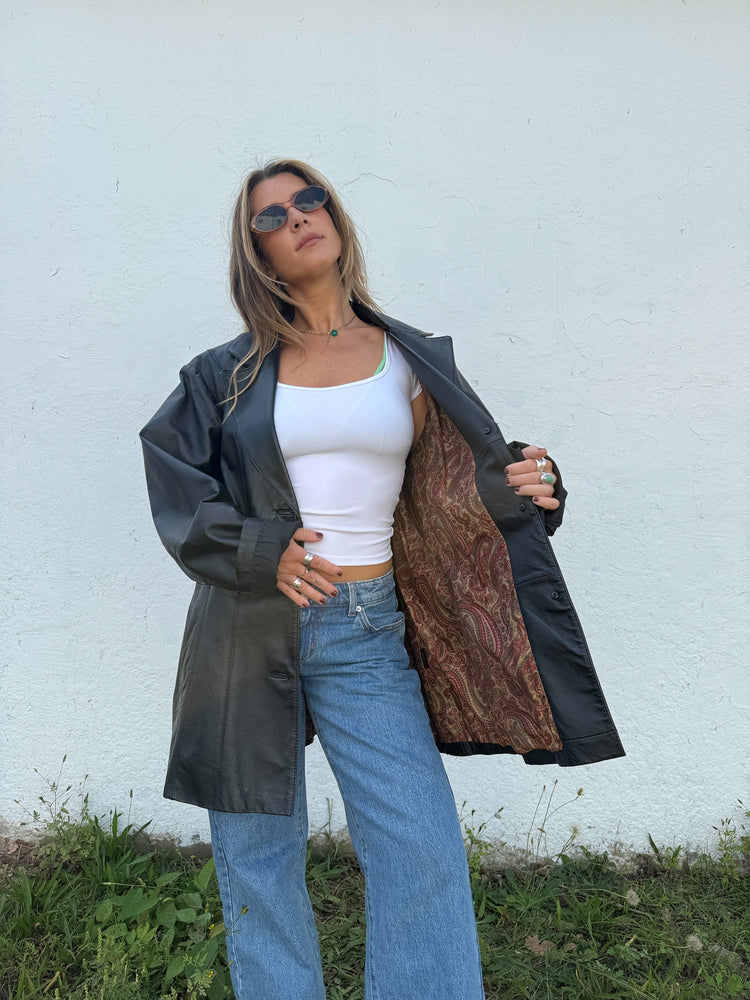 Vtg Chic Leather Blazer
