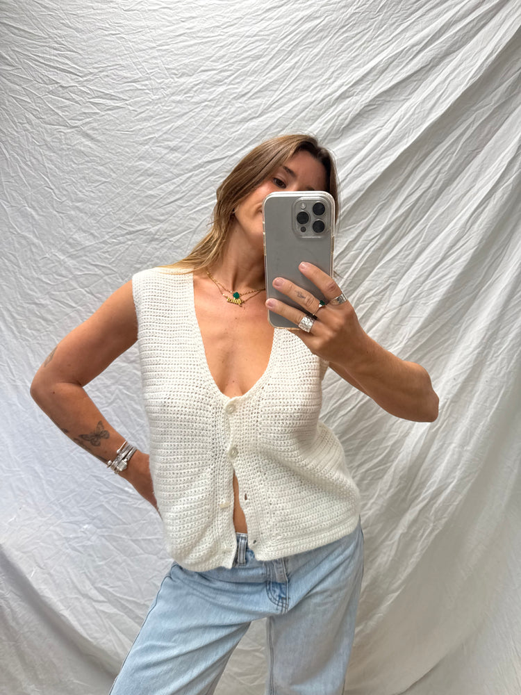 Vtg Pearl Knit Tank