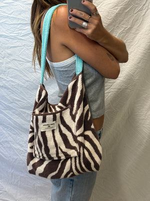 Towel Bag - Teal Zebra