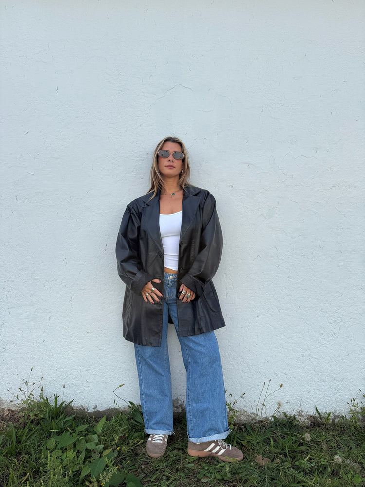 Vtg Chic Leather Blazer