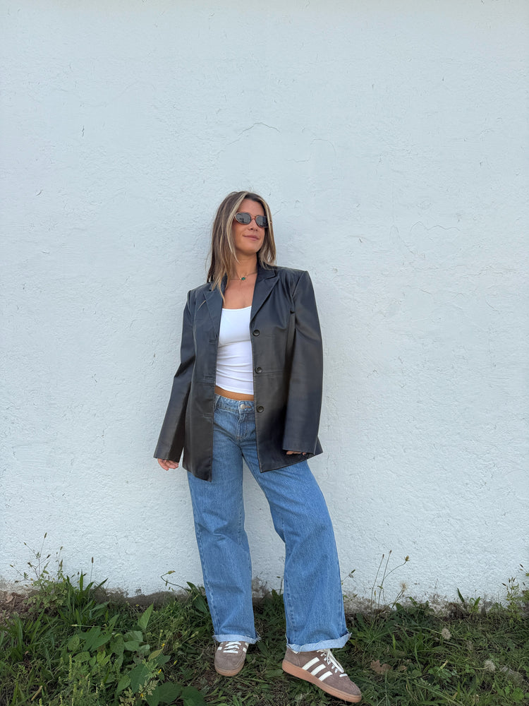 Vtg Chic Leather Blazer