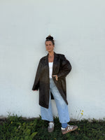 90's Dark Chocolate Faux Scales Trench