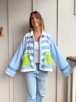 Handmade Towel Jacket - Blue Crush