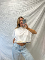 Reworked Cotton Eyelet Top