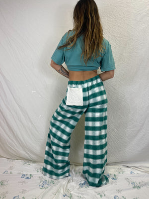 Handmade Tablecloth Pants - Island Plaid