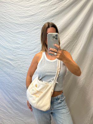 Towel Bag - Cream Fringe