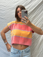 Handmade Towel Top - Peach Stripe