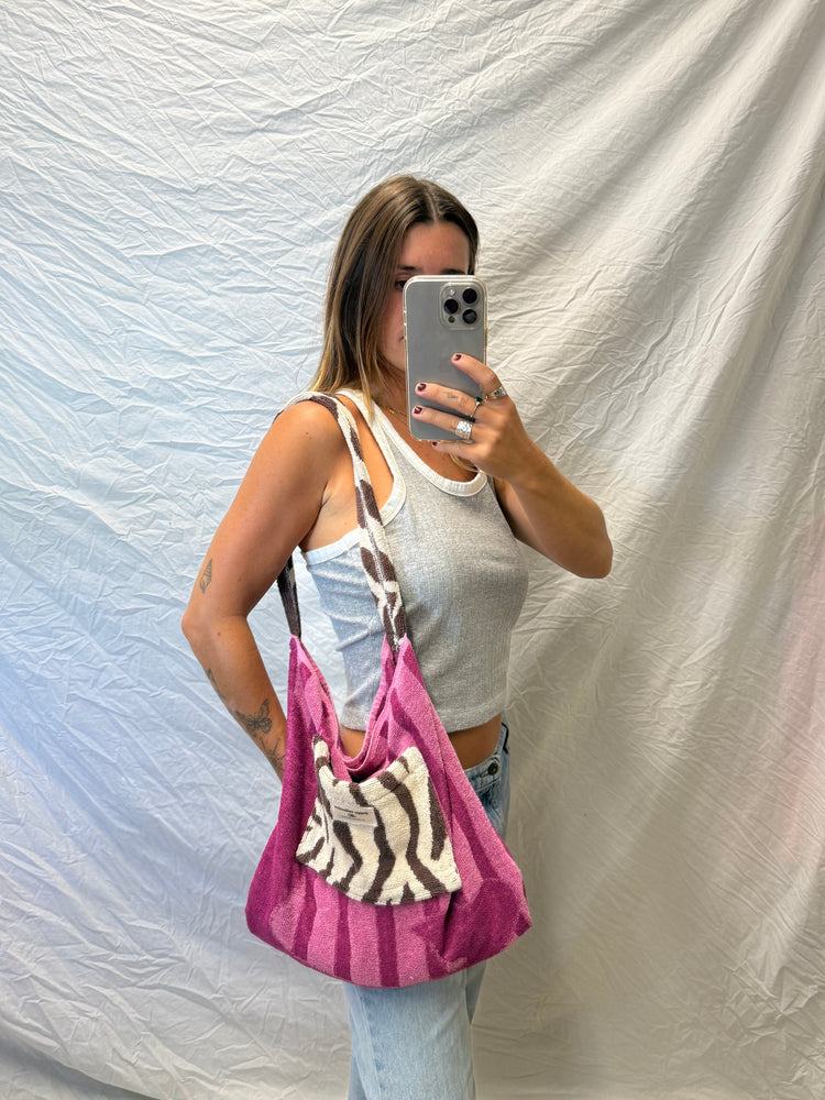 Towel Bag - Pink Zebra