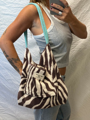 Towel Bag - Teal Zebra