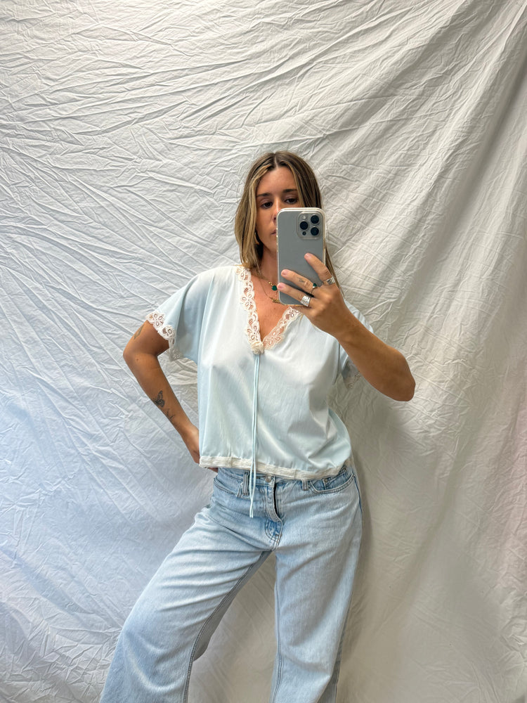Reworked Lace Slip Top