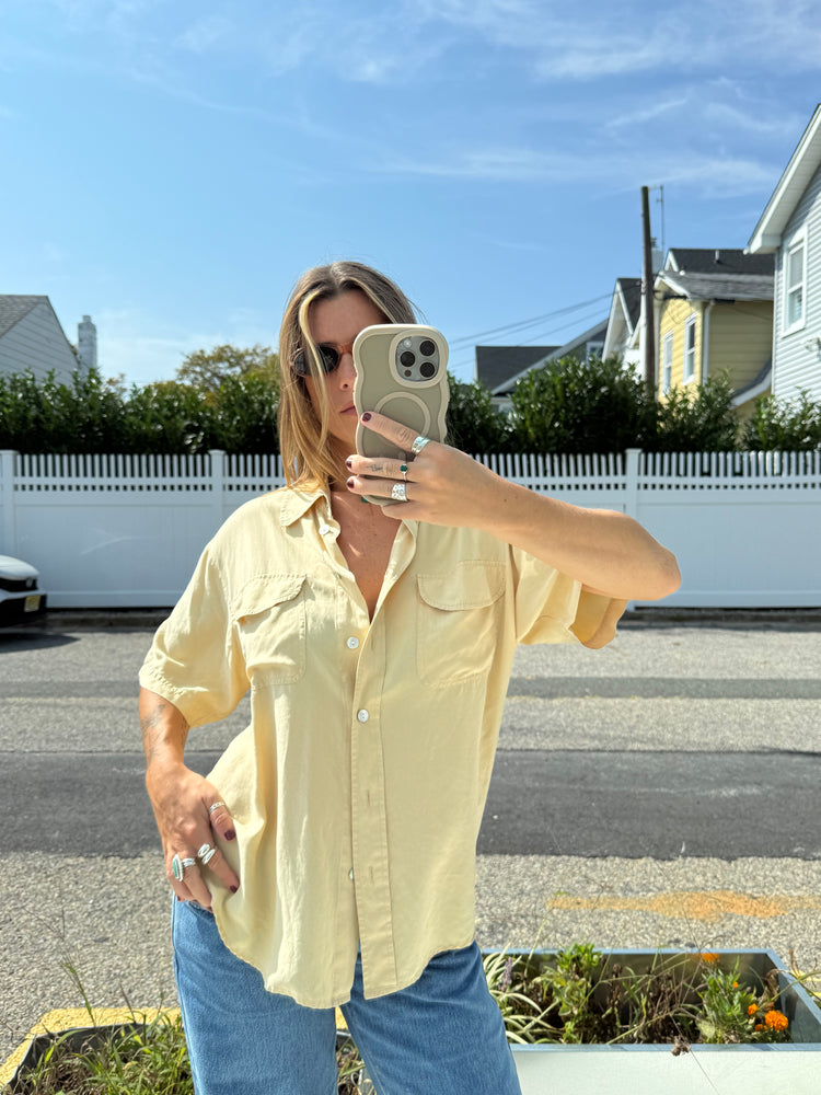 Vintage 100% Silk Button Down