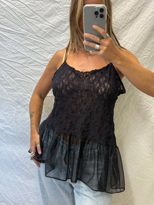 Vintage Sheer Ruffle Cami