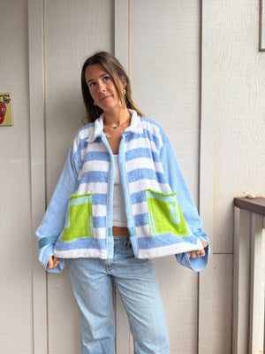 Handmade Towel Jacket - Blue Crush