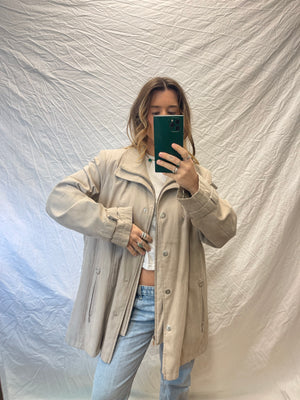 90's Cream Faux Suede Jacket