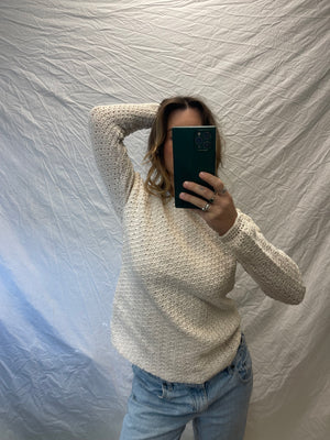 90's Ivory Cotton Crochet Top