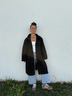 Y2K Black Denim Chore Trench
