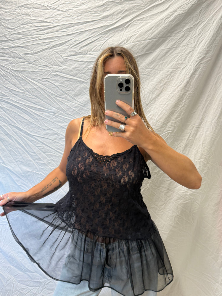 Vintage Sheer Ruffle Cami