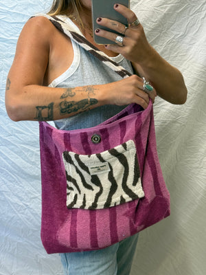 Towel Bag - Pink Zebra