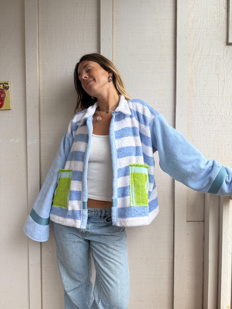 Handmade Towel Jacket - Blue Crush