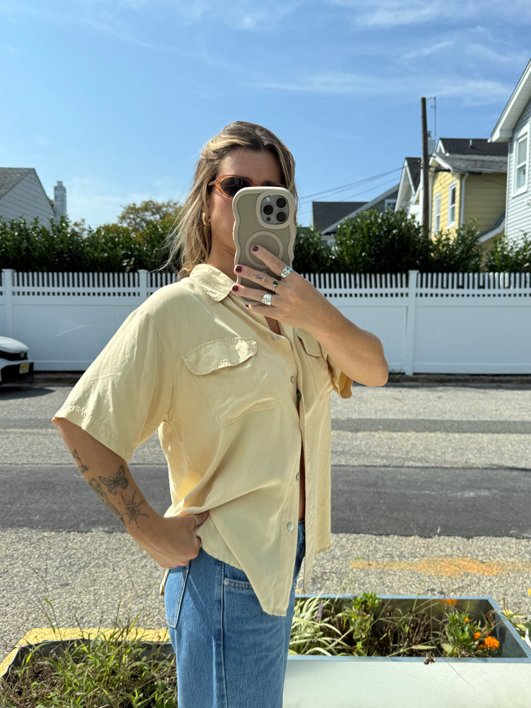 Vintage 100% Silk Button Down