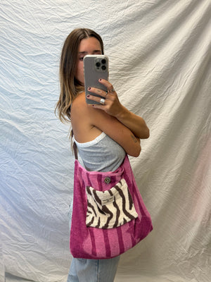 Towel Bag - Pink Zebra