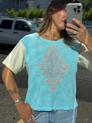 Mismatch Sunshine + Lace Top