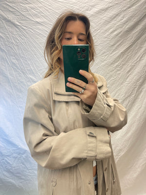 90's Cream Faux Suede Jacket