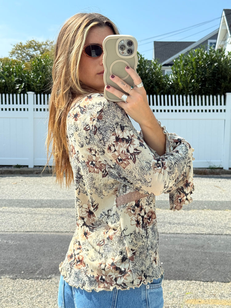 Y2K Lace + Floral Blouse