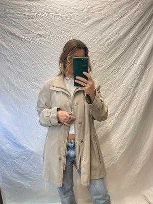 90's Cream Faux Suede Jacket