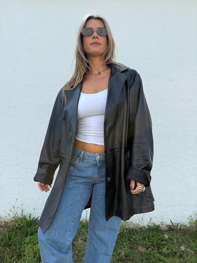 Vtg Chic Leather Blazer