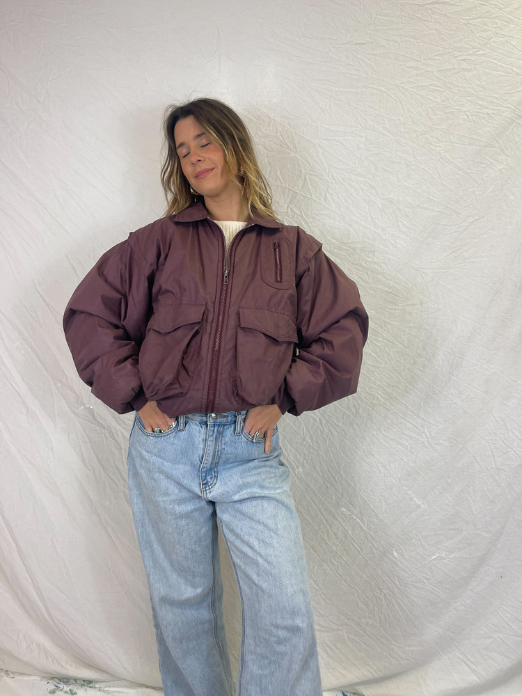 80's Maroon Bomber Jacket