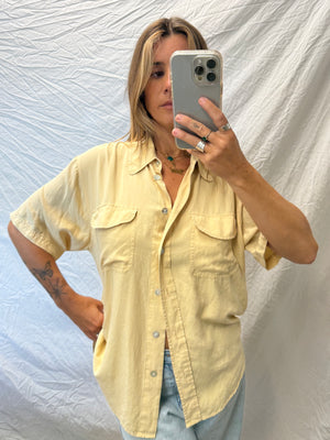 Vintage 100% Silk Button Down