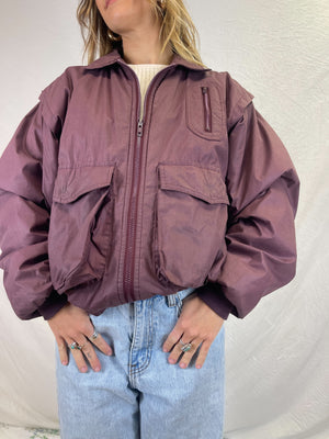 80's Maroon Bomber Jacket