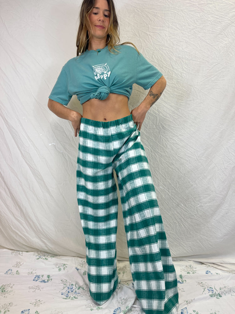 Handmade Tablecloth Pants - Island Plaid