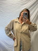 80's Taupe Cord Button Down