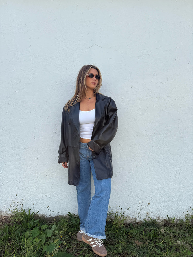 Vtg Chic Leather Blazer