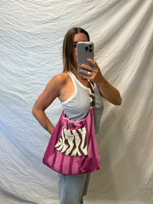 Towel Bag - Pink Zebra