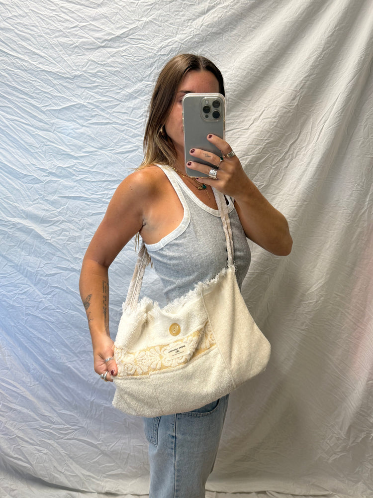 Towel Bag - Cream Fringe