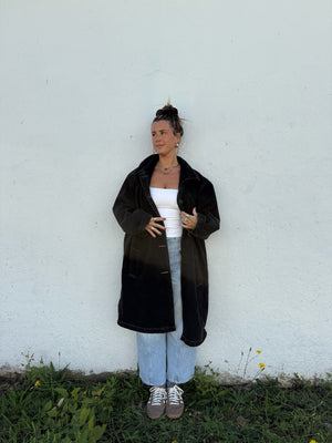 Y2K Black Denim Chore Trench